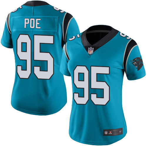 Carolina Panthers Limited Blue Women Dontari Poe Alternate Jersey NFL Football #95 Vapor Untouchable->women nfl jersey->Women Jersey